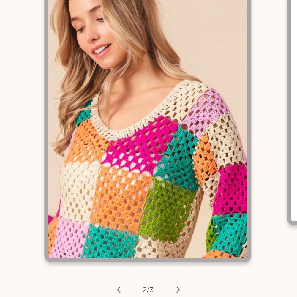 BiBi Multicolor Patchwork Knit Sweater - Picture 2 of 3